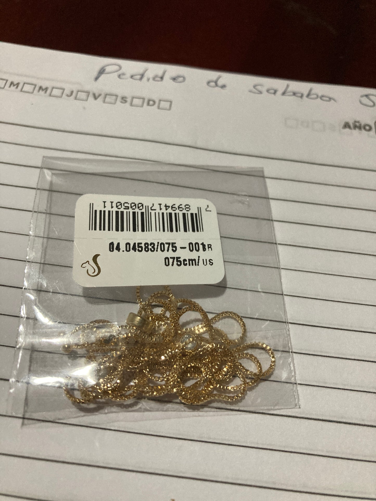 Cadena gota de perla